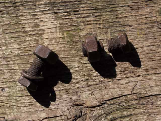 Rusty and broken bolts